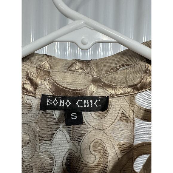 Amazing Hobo Chic Gold And Lace Top Medium - Picture 5 of 5